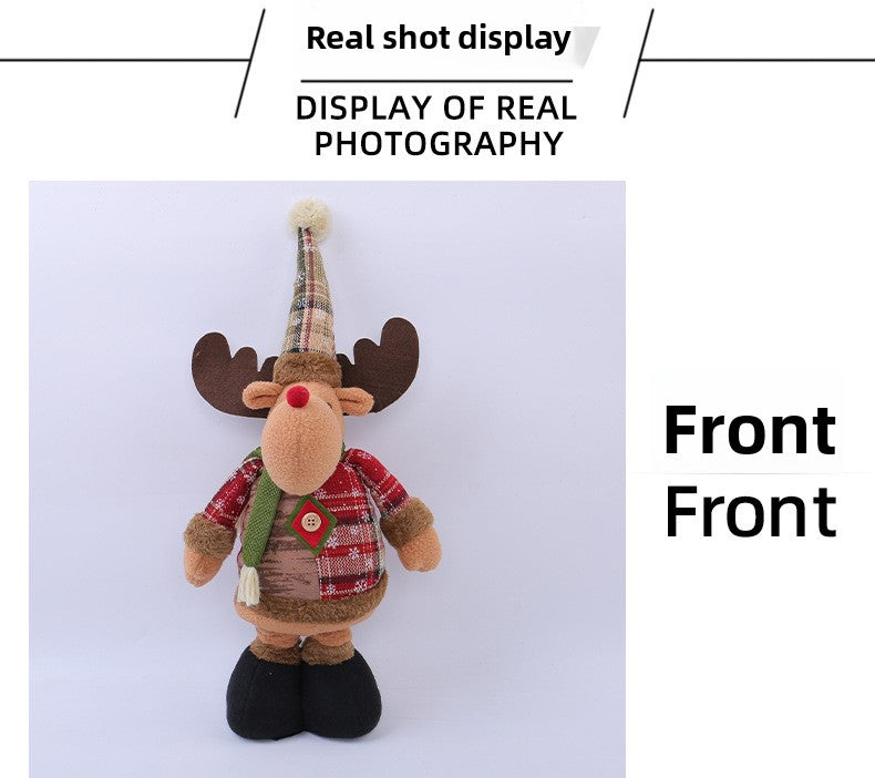 Jingchen Cross-Border Christmas Retractable Doll Window Display Santa Claus Snowman Standing Doll Holiday Decoration