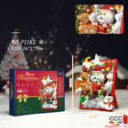 Creative Diy2025 Decorations Cross-Border Christmas Building Block Toys Children's Christmas Gifts 3D Santa Claus Photo Frame