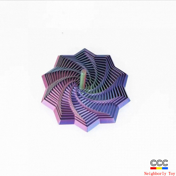 3D Printed Optical Illusion Folding Children's Educational Toy Polygonal Radish Tower Stress Relief Spiral Three-Dimensional Design Toy