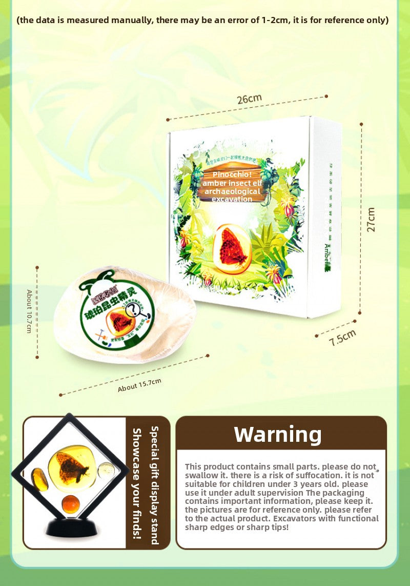 Amber Insect Sprite Archaeological Dig Blind Box - Kids Gem Exploration DIY Treasure Hunt Toy