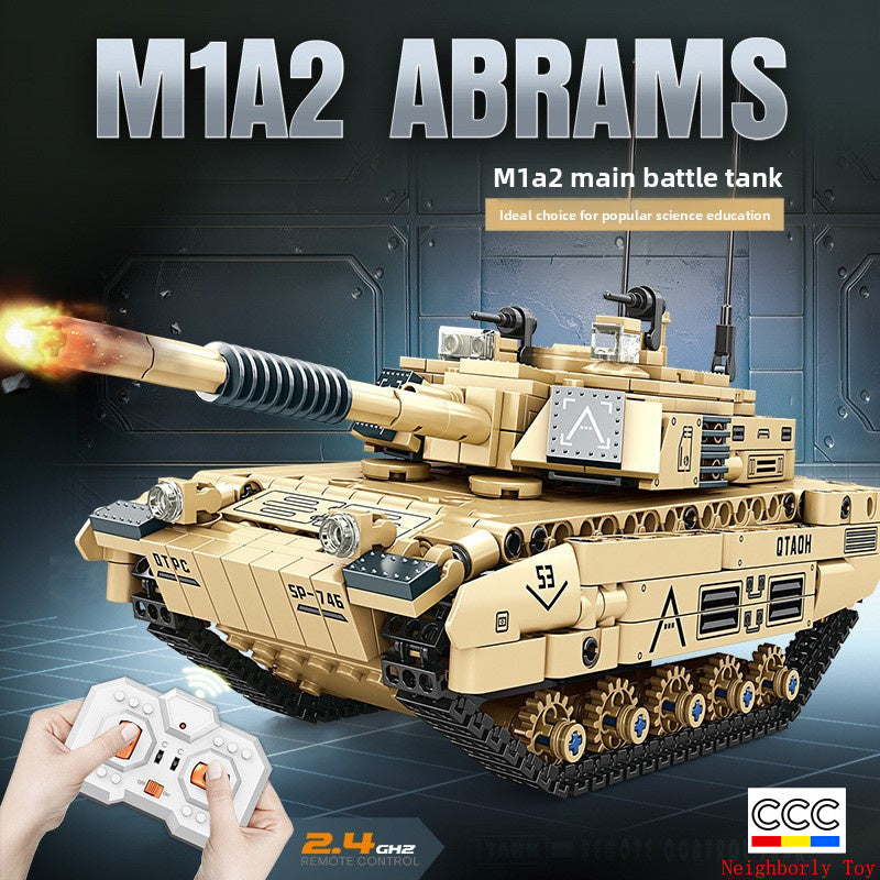 Mingdi 2.4G Remote Control Building Blocks 99A Tank Military Model Compatible with Lego Assembly Children's Toys Student Gift
