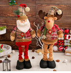 Jingchen Cross-Border Christmas Retractable Doll Window Display Santa Claus Snowman Standing Doll Holiday Decoration