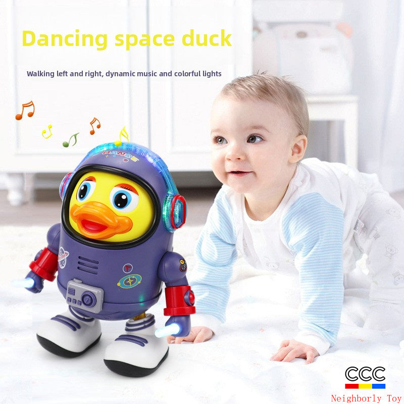 TikTok Same Style Electric Dancing Space Duck Music Light Little Cute Duck Baby Boy Children's Toy Internet Celebrity Cross-Border