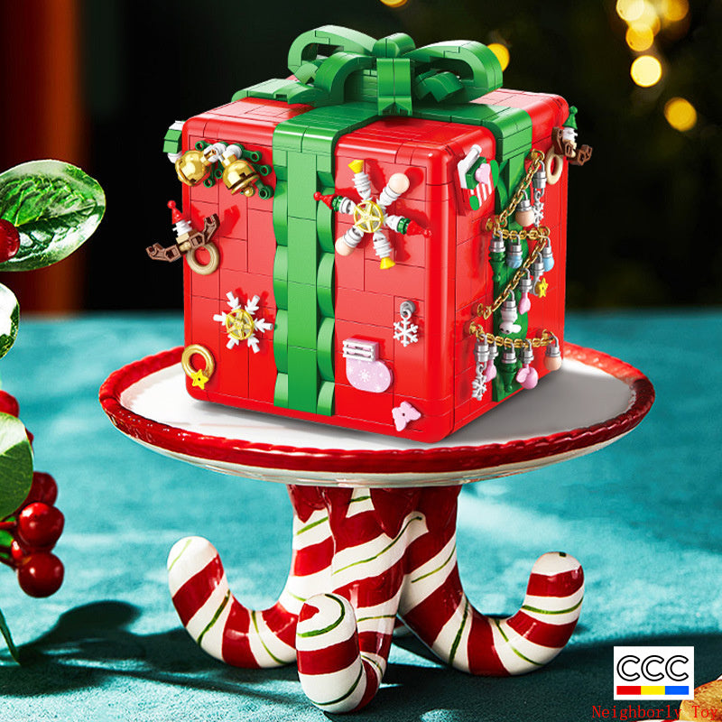 Compatible with LEGO Christmas Mechanism Box Santa Claus Building Blocks Toy Educational Assembly Gift for Men and Women Wholesale Dropshipping