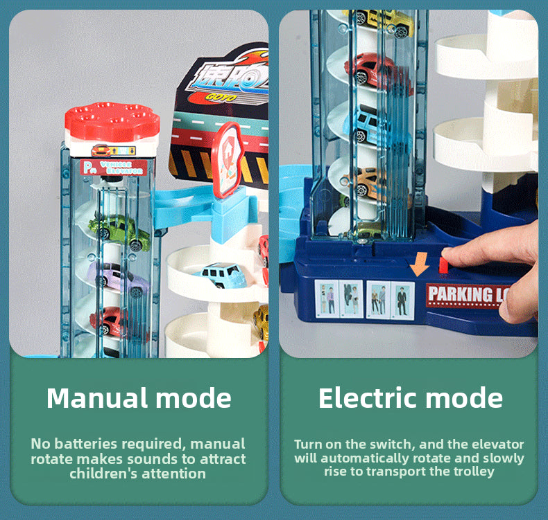 Children's Dinosaur Winding Road City Combination Track Car Adventure Parking Building Educational Toy for Boys