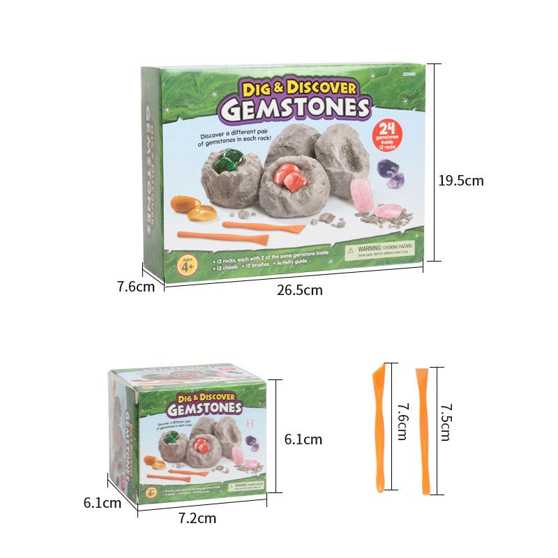 New Mermaid Tail Archaeological Dig Blind Box - Kids DIY Mini Colorful Dinosaur Gem Treasure Hunt Toy