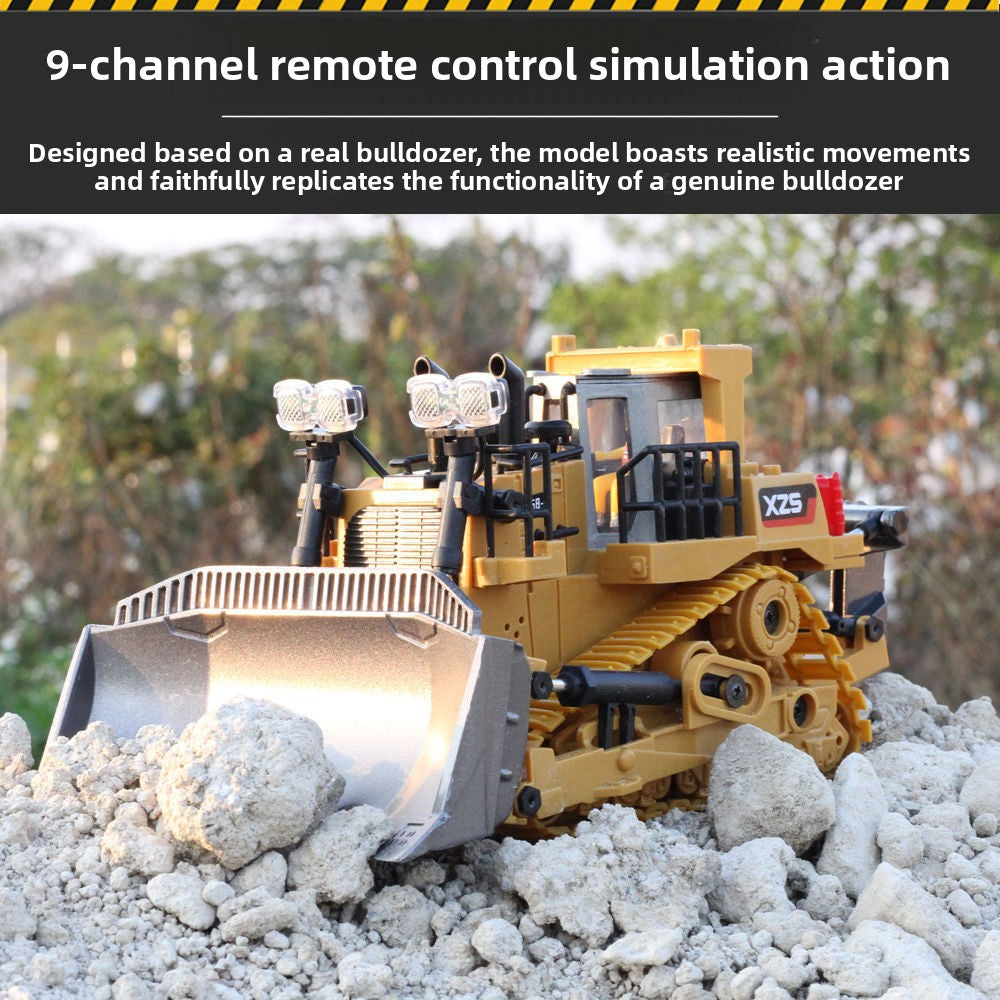 2.4G Alloy Remote Control Excavator Dump Truck Bulldozer Engineering Vehicle Toy Bilingual