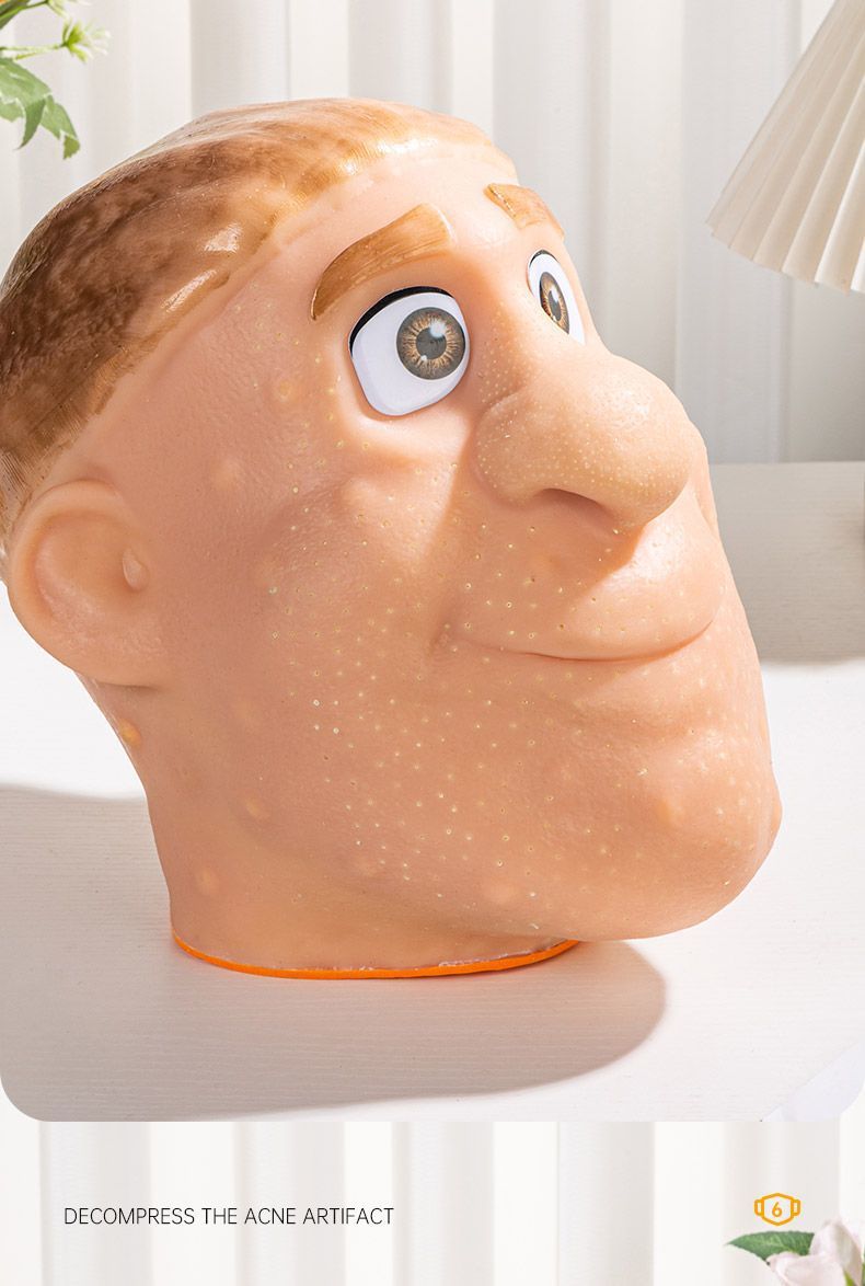 Stress Relief Artifact Pimple Squeezing Toy Big Head Blackhead Acne Nose Simulation Model Stress Relief Doll Toy