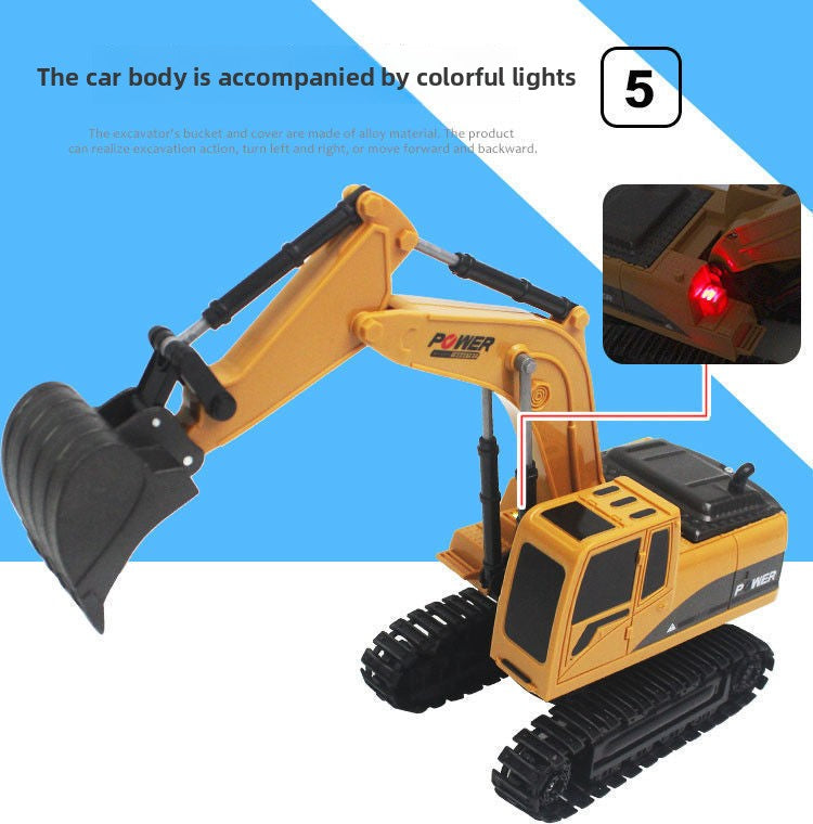 2.4G Alloy Remote Control Excavator Dump Truck Bulldozer Engineering Vehicle Toy Bilingual