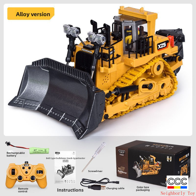 2.4G Alloy Remote Control Excavator Dump Truck Bulldozer Engineering Vehicle Toy Bilingual