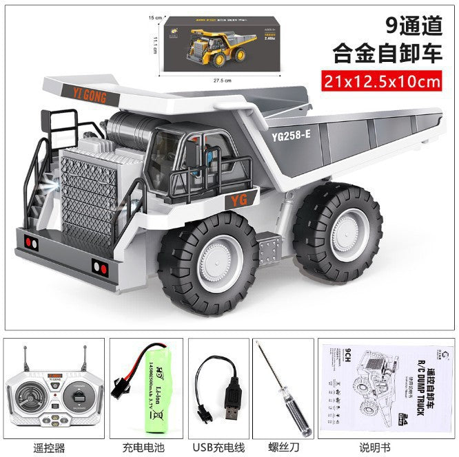 2.4G Alloy Remote Control Excavator Dump Truck Bulldozer Engineering Vehicle Toy Bilingual