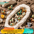 Blue and White Porcelain Treasure Dig Kit - Girls DIY Traditional Culture Archaeological Blind Box Gift