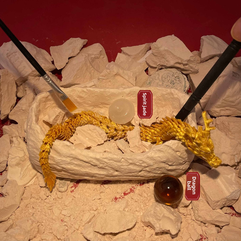 Oriental Dragon Excavation Blind Box Archaeological Toy Chinese Style Dragon Children's Handmade DIY Ancient Style Gift Jade Stone Boys