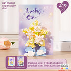 Cross-Border Building Blocks Eternal Flower Transparent Building Blocks Display Cover Home Decoration Desktop Trendy Assembly Toys Gift Wholesale