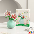 Cross-Border Building Blocks Eternal Flower Transparent Building Blocks Display Cover Home Decoration Desktop Trendy Assembly Toys Gift Wholesale