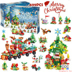Building Blocks Christmas Calendar Blind Box Countdown 24 Grids Children's DIY Car Dinosaur Building Blocks Tear-off Blind Box