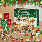 Building Blocks Christmas Calendar Blind Box Countdown 24 Grids Children's DIY Car Dinosaur Building Blocks Tear-off Blind Box
