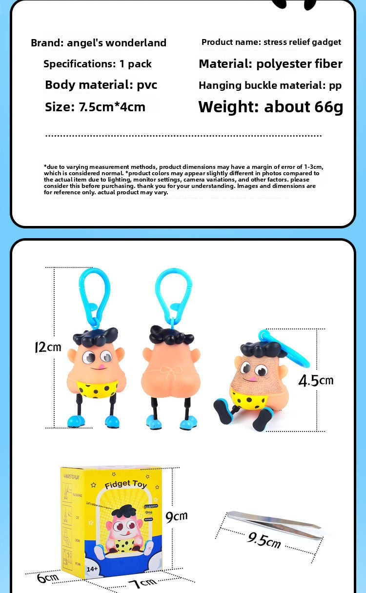 New Style Blackhead Pulling Stress Relief Pressure Reduction Toy Blackhead Pulling Beard Funny Key Chain Pendant Artifact