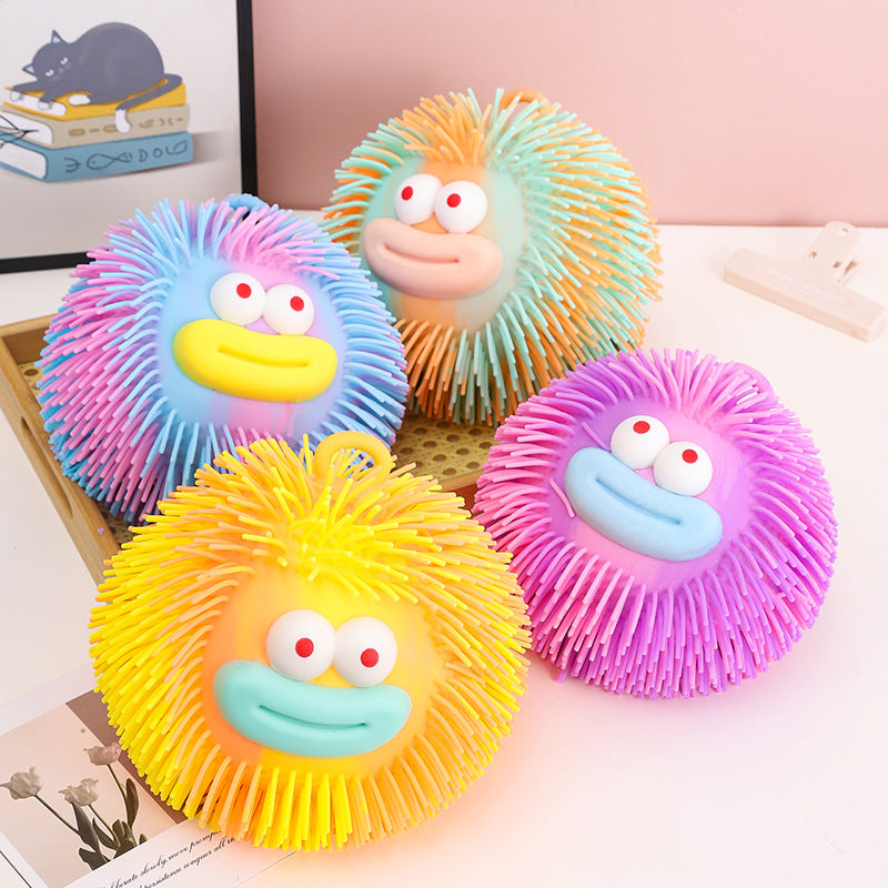 Creative Stress Relief Squeeze Toy Hot Fluffy Ball Soft TPR Big Mouth Vent Ball EDC Stress Relief Toy