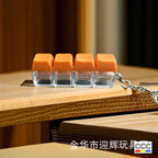 Stress Relief One-Line Four-Key Mechanical Keyboard Switch Tester Macaron Finger Squeeze Stress Relief Keychain