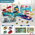 Children's Dinosaur Winding Road City Combination Track Car Adventure Parking Building Educational Toy for Boys