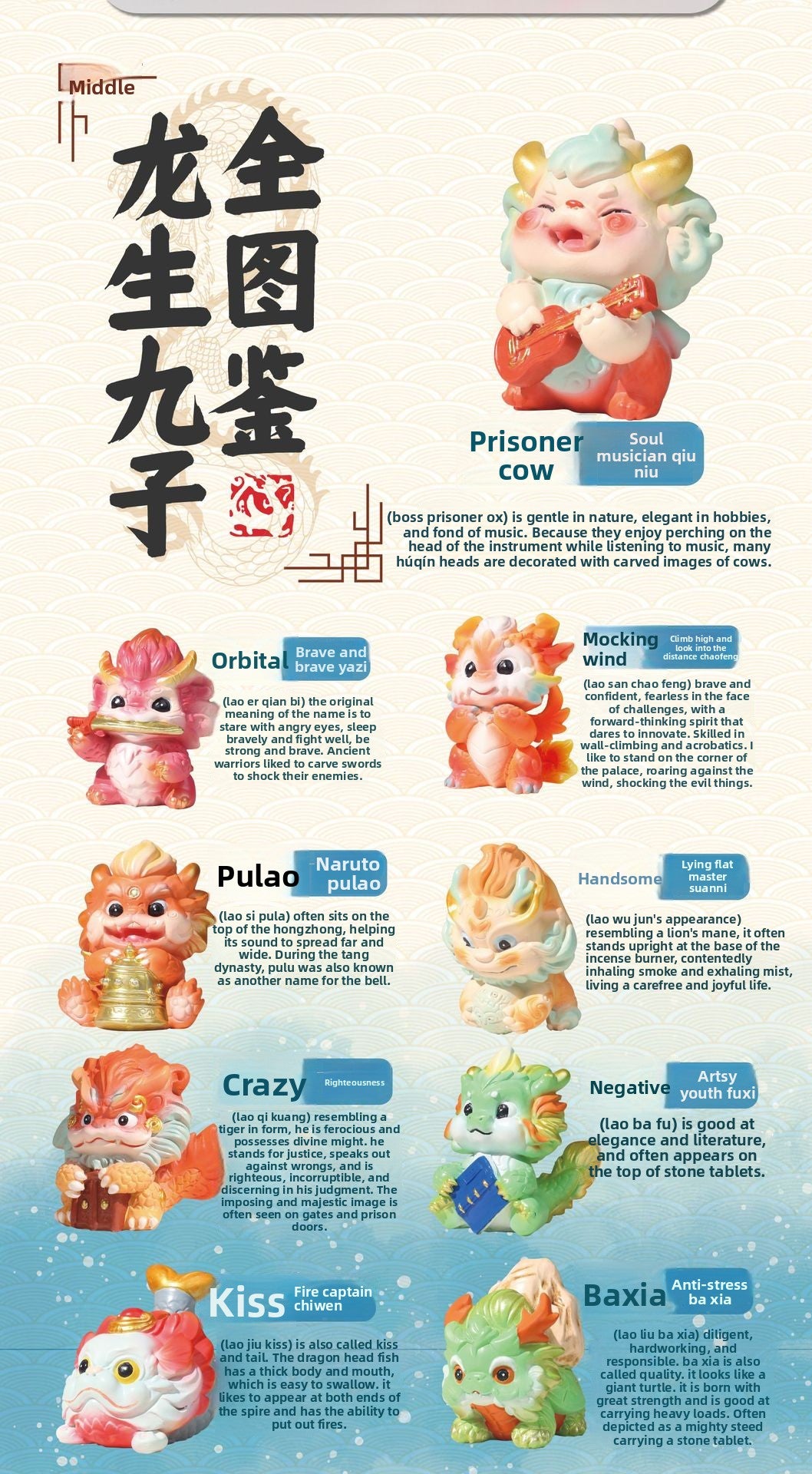 Archaeological Dig Dragon Nine Sons Bi Xi Blind Box Chinese Style National Trend Shan Hai Jing Children's Handmade Treasure Hunting Educational Toy