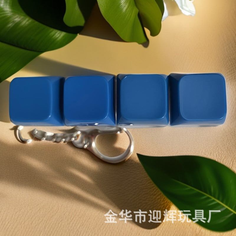 Stress Relief One-Line Four-Key Mechanical Keyboard Switch Tester Macaron Finger Squeeze Stress Relief Keychain