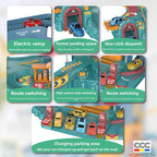 Children's Dinosaur Winding Road City Combination Track Car Adventure Parking Building Educational Toy for Boys