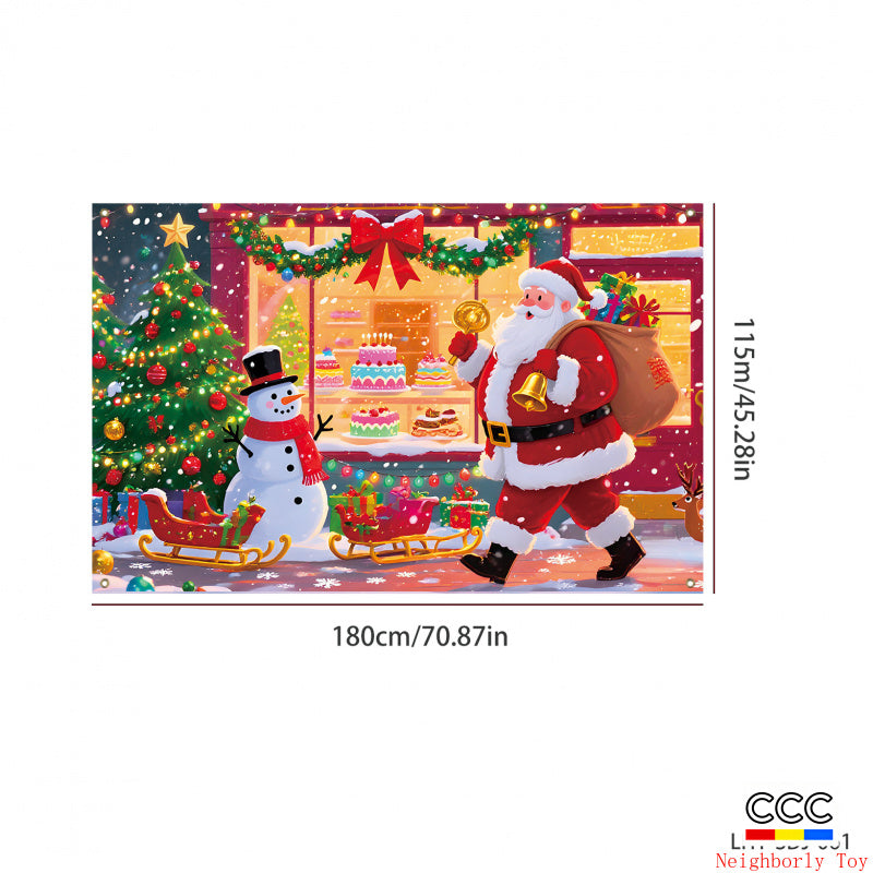 Cross-Border New Christmas Dessert Shop Background Banner Party Atmosphere Decoration Scene Setup Props Supplies