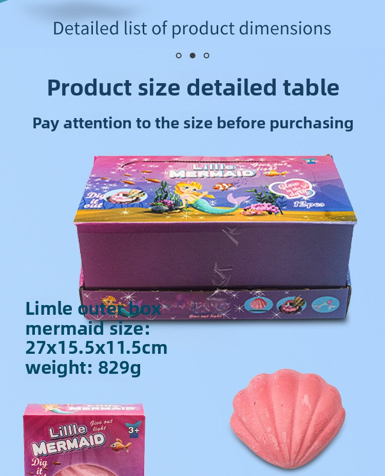 New Mermaid Tail Archaeological Dig Blind Box - Kids DIY Mini Colorful Dinosaur Gem Treasure Hunt Toy