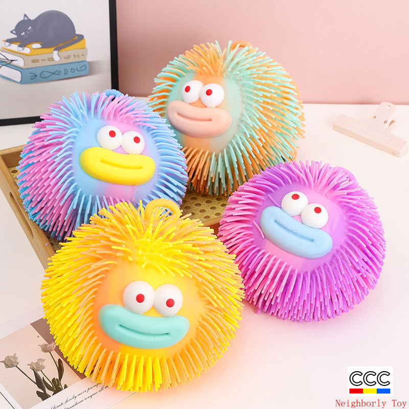 Creative Stress Relief Squeeze Toy Hot Fluffy Ball Soft TPR Big Mouth Vent Ball EDC Stress Relief Toy