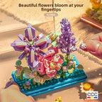 Cross-Border Building Blocks Eternal Flower Transparent Building Blocks Display Cover Home Decoration Desktop Trendy Assembly Toys Gift Wholesale