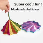 3D Printed Optical Illusion Folding Children's Educational Toy Polygonal Radish Tower Stress Relief Spiral Three-Dimensional Design Toy