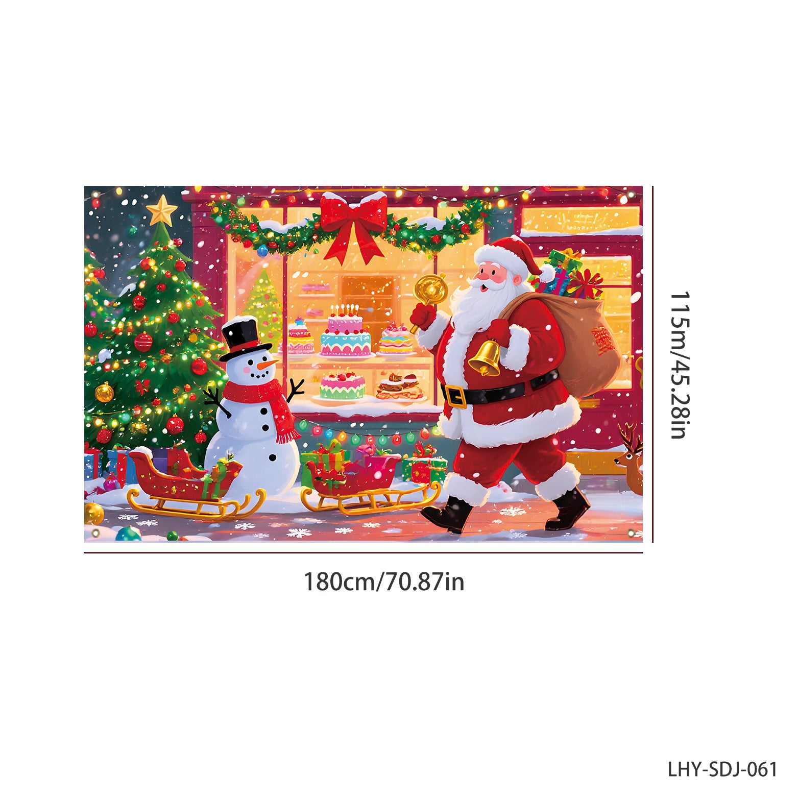 Cross-Border New Christmas Dessert Shop Background Banner Party Atmosphere Decoration Scene Setup Props Supplies