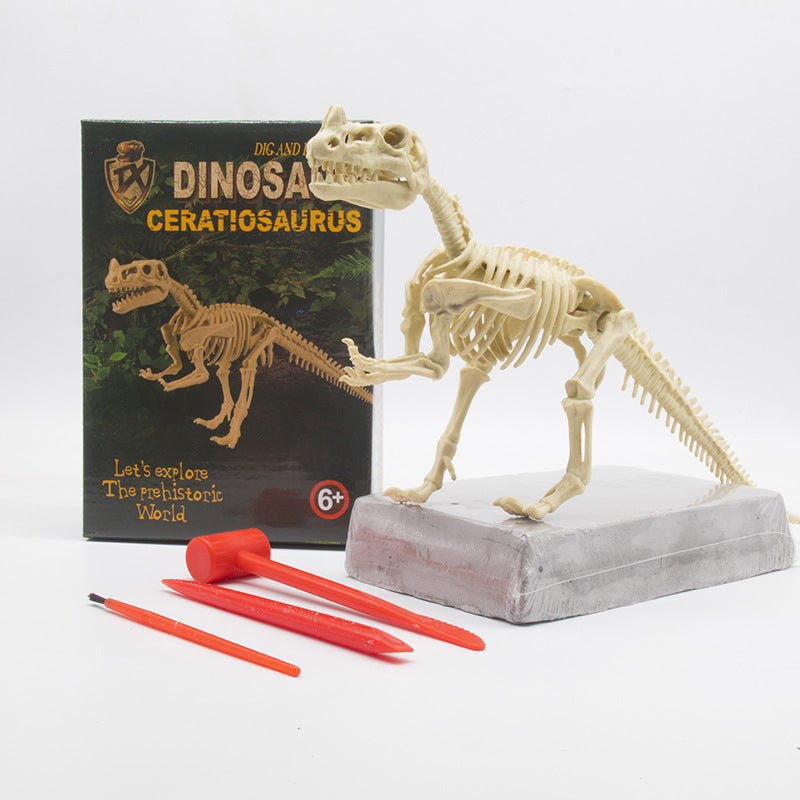 Colorful Gem & Dinosaur Fossil Archaeological Dig Blind Box - Kids DIY Educational Toy