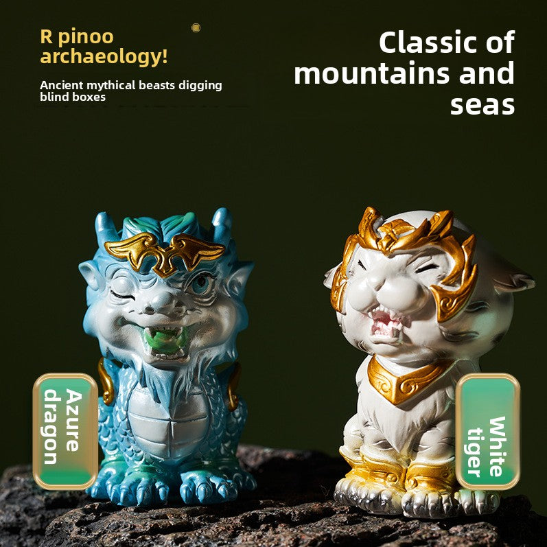 Shan Hai Jing Archaeological Excavation Children's Toy Treasure Digging Blind Box Ancient Mythical Beast Pixiu Figurine for Girls