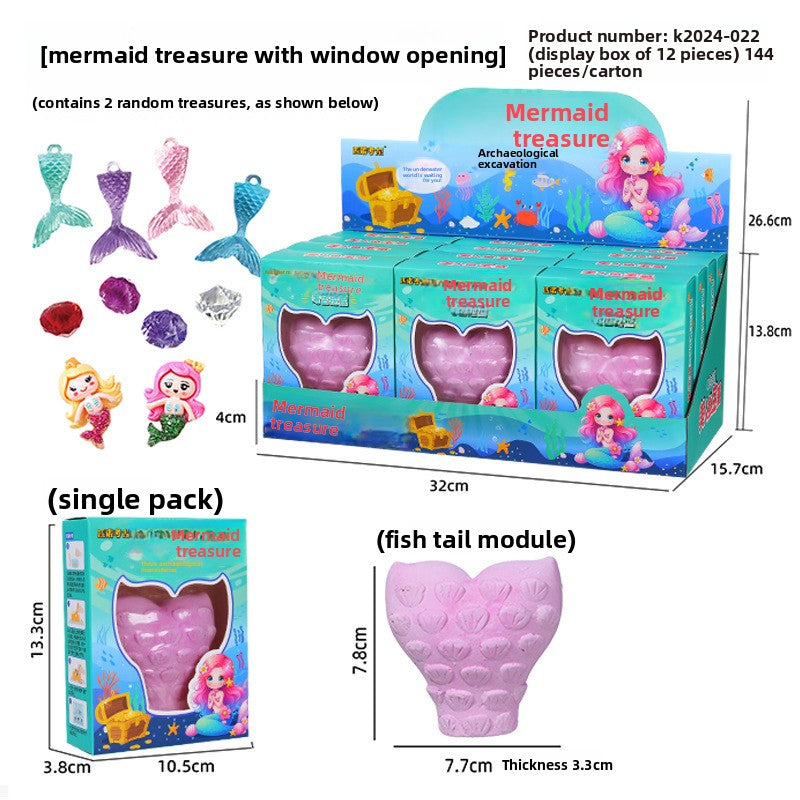 Mermaid Tail Planet Wand Archaeological Dig Blind Box - Girls DIY Space Craft Kids Toy