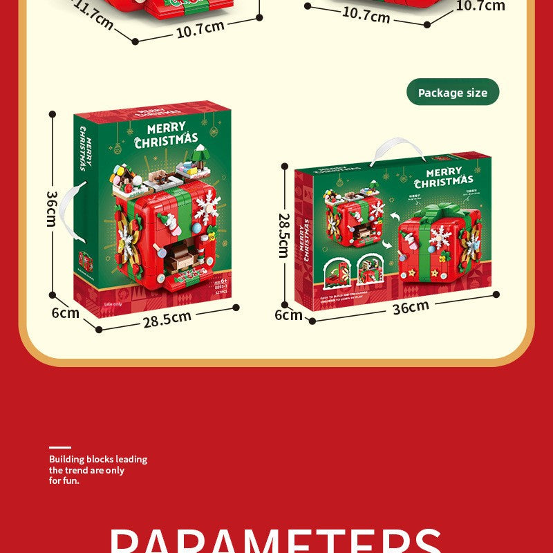 Compatible with LEGO Christmas Mechanism Box Santa Claus Building Blocks Toy Educational Assembly Gift for Men and Women Wholesale Dropshipping