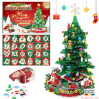 Building Blocks Christmas Calendar Blind Box Countdown 24 Grids Children's DIY Car Dinosaur Building Blocks Tear-off Blind Box