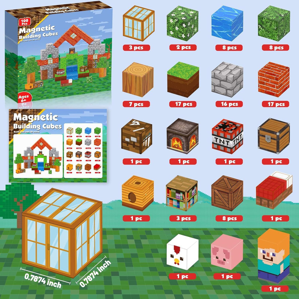 Cross-Border Amazon Hot Item Magnetic Building Magnetic Blocks Educational 3D Magnetic Pieces DIY Toys for Children