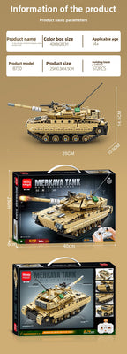 Mingdi 2.4G Remote Control Building Blocks 99A Tank Military Model Compatible with Lego Assembly Children's Toys Student Gift