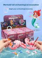 New Mermaid Tail Archaeological Dig Blind Box - Kids DIY Mini Colorful Dinosaur Gem Treasure Hunt Toy