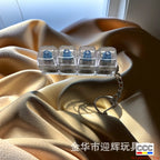 Stress Relief One-Line Four-Key Mechanical Keyboard Switch Tester Macaron Finger Squeeze Stress Relief Keychain