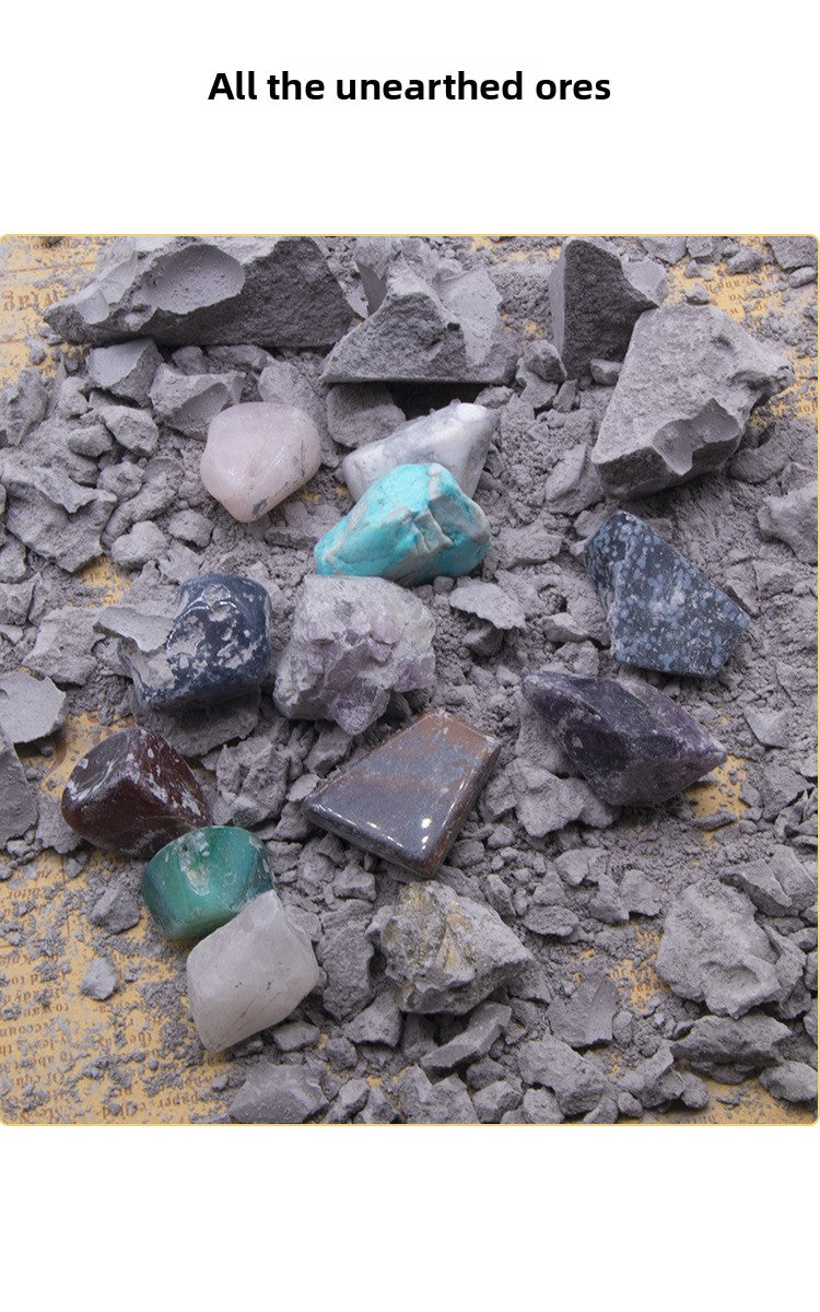 Colorful Gem & Dinosaur Fossil Archaeological Dig Blind Box - Kids DIY Educational Toy