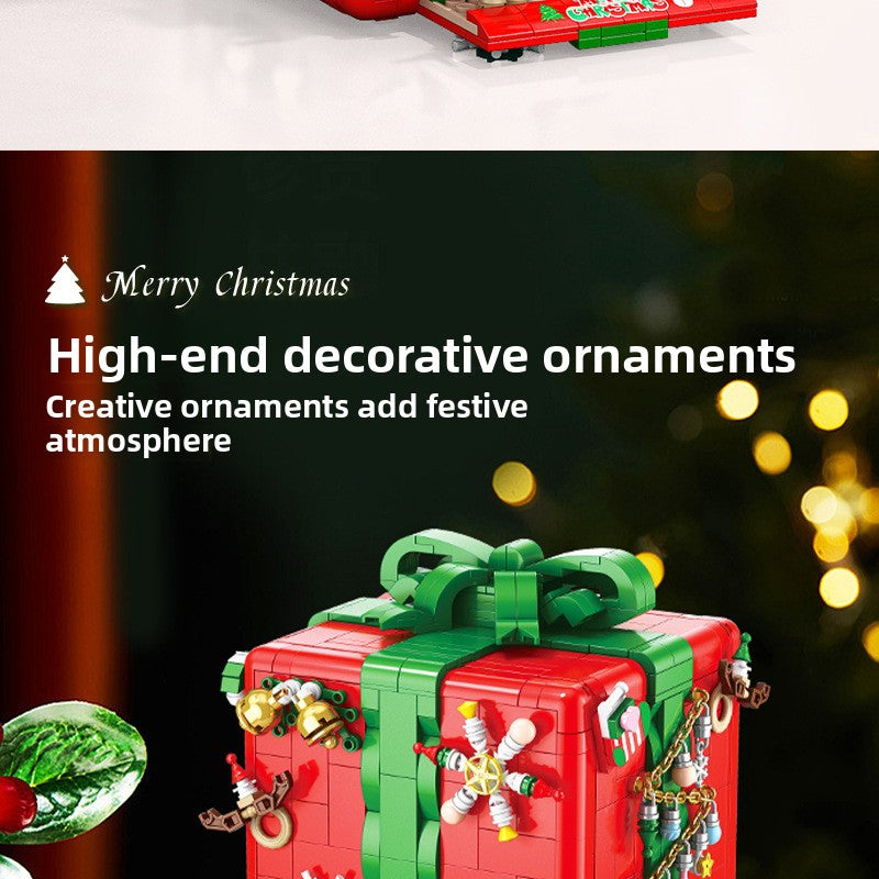 Compatible with LEGO Christmas Mechanism Box Santa Claus Building Blocks Toy Educational Assembly Gift for Men and Women Wholesale Dropshipping