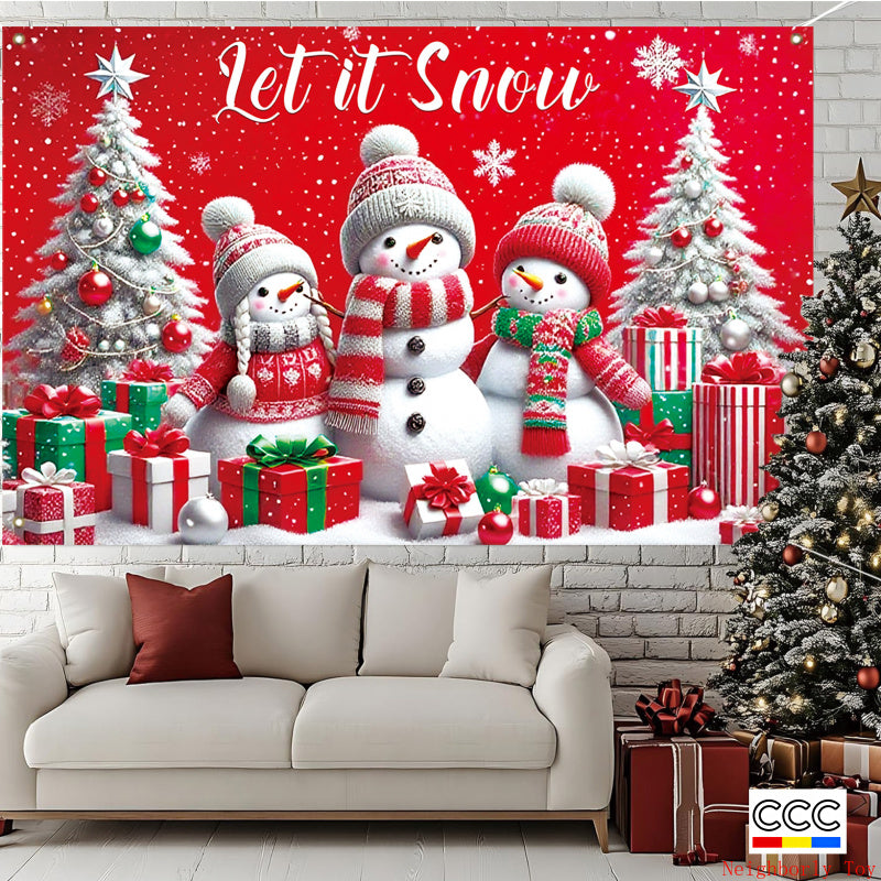 Cross-Border New Christmas Dessert Shop Background Banner Party Atmosphere Decoration Scene Setup Props Supplies