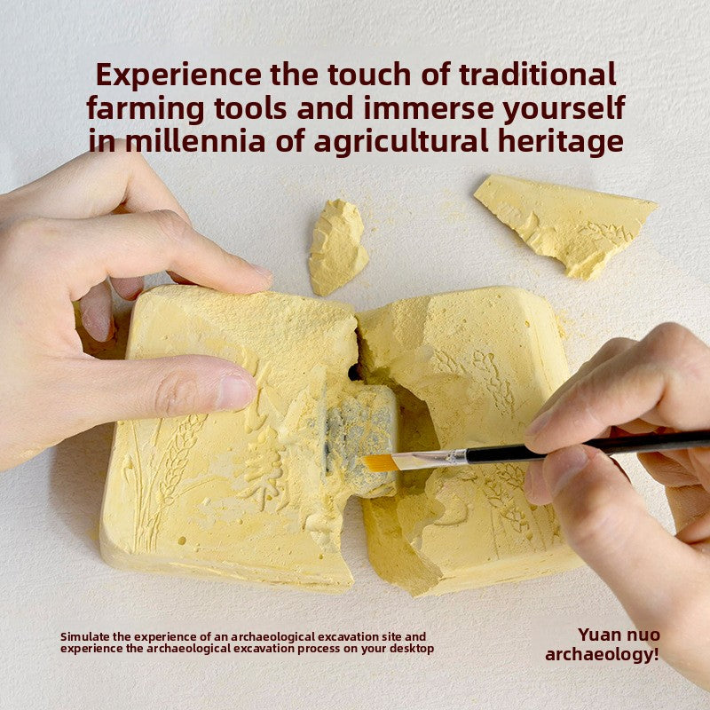 Archaeological Digging Tool 3-Piece Set - Metal & Plastic Hammer Chisel Brush for Craft Shop