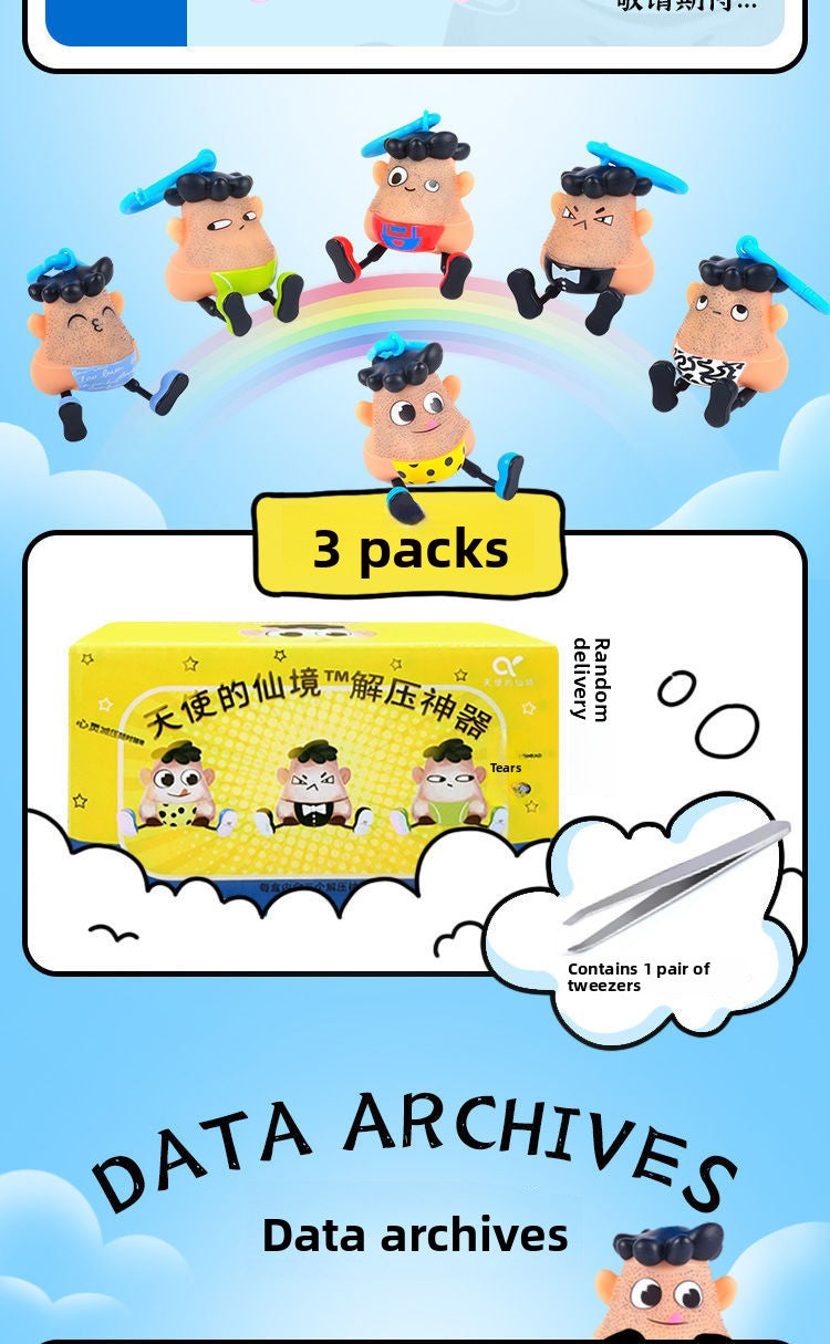 New Style Blackhead Pulling Stress Relief Pressure Reduction Toy Blackhead Pulling Beard Funny Key Chain Pendant Artifact