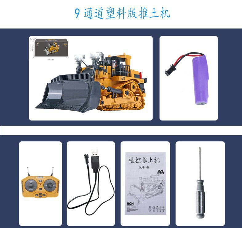 2.4G Alloy Remote Control Excavator Dump Truck Bulldozer Engineering Vehicle Toy Bilingual