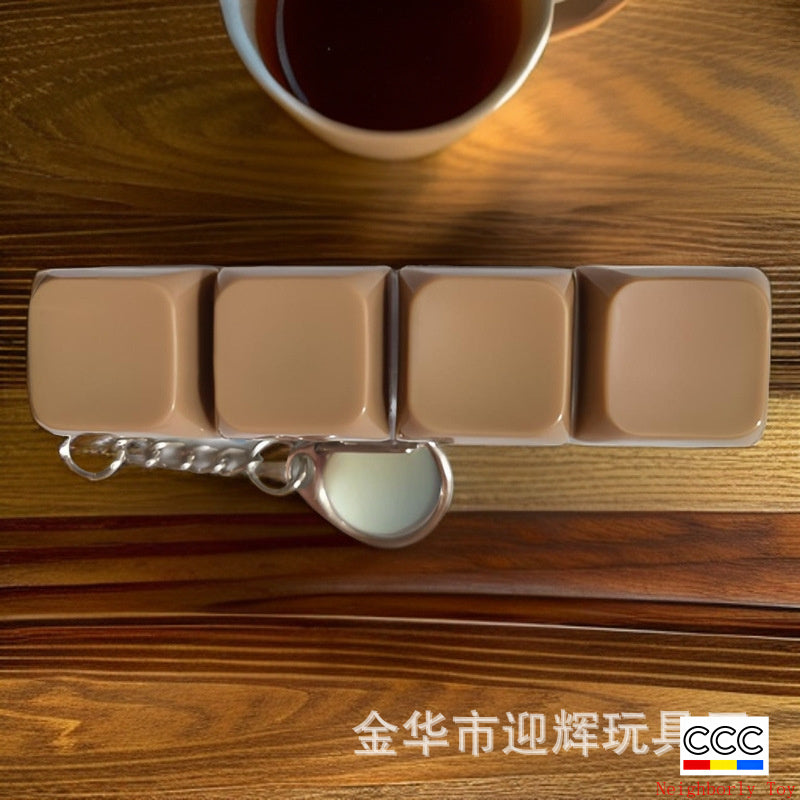 Stress Relief One-Line Four-Key Mechanical Keyboard Switch Tester Macaron Finger Squeeze Stress Relief Keychain